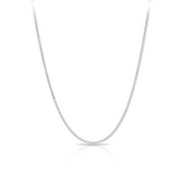 50cm Curb Link Chain in Sterling Silver Rhodium Plate