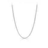 Diamond Cut Curb Link Chain in Sterling Silver Rhodium Plate