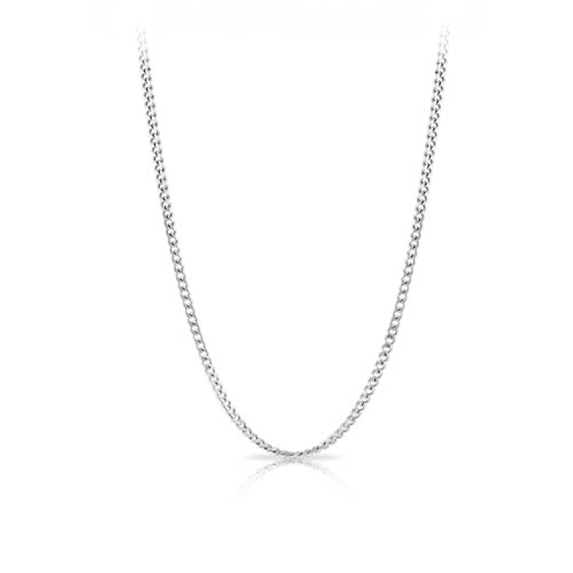 Diamond Cut Curb Link Chain in Sterling Silver Rhodium Plate