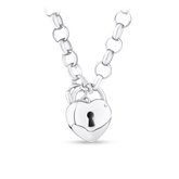 Heart Padlock Necklace in Sterling Silver