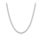 Solid Bevelled Curb Link Chain in Sterling Silver