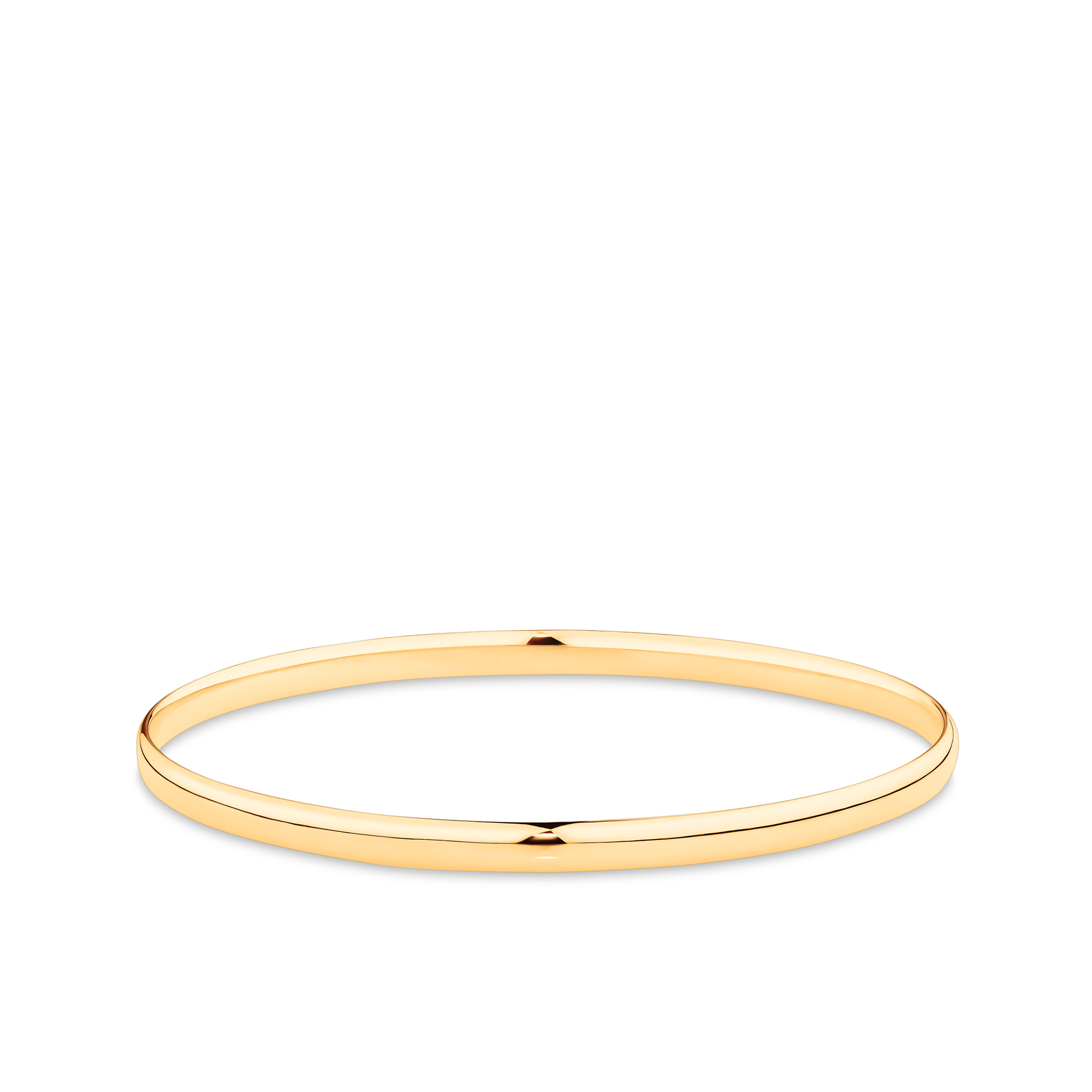 Solid Oval Bangle in 9ct Yellow Gold