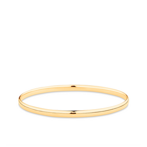 Solid Oval Bangle in 9ct Yellow Gold