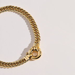 Solid Double Curb Bracelet in 9ct Yellow Gold