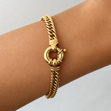 Solid Double Curb Bracelet in 9ct Yellow Gold