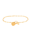 19cm Solid Heart Paperclip Bracelet in 9ct Yellow Gold