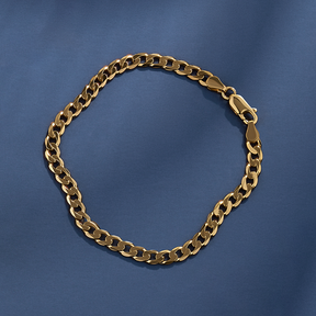 Solid Curb Link Bracelet in 9ct Yellow Gold