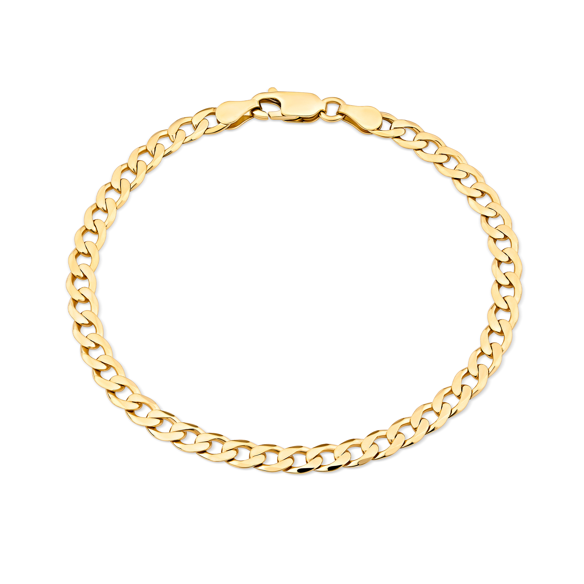 Solid Curb Link Bracelet in 9ct Yellow Gold