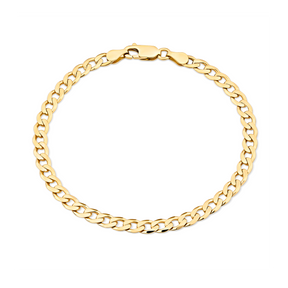 Solid Curb Link Bracelet in 9ct Yellow Gold