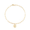 Puff Heart Paperclip Bracelet in 9ct Yellow Gold