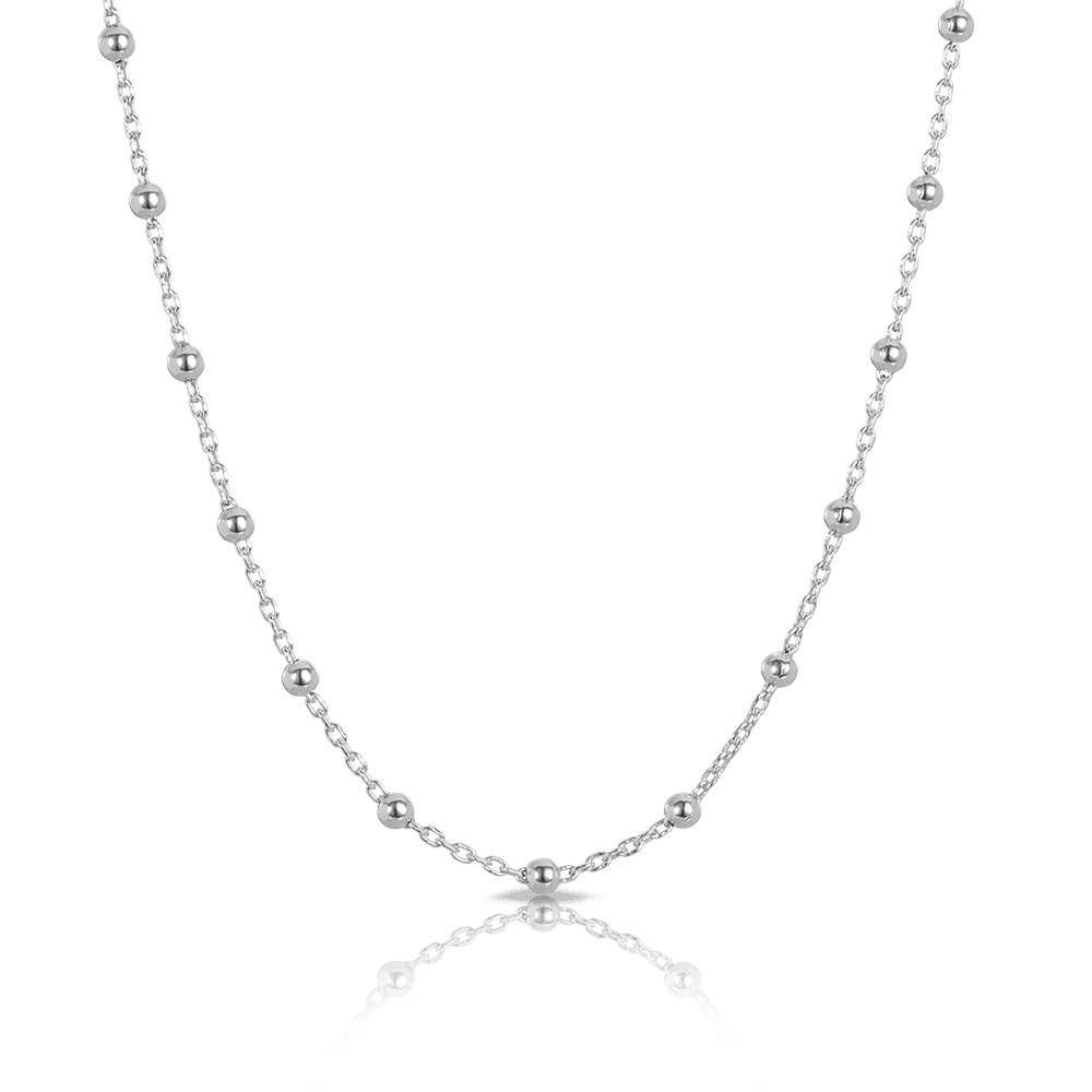 45cm Bead Necklace in Sterling Silver