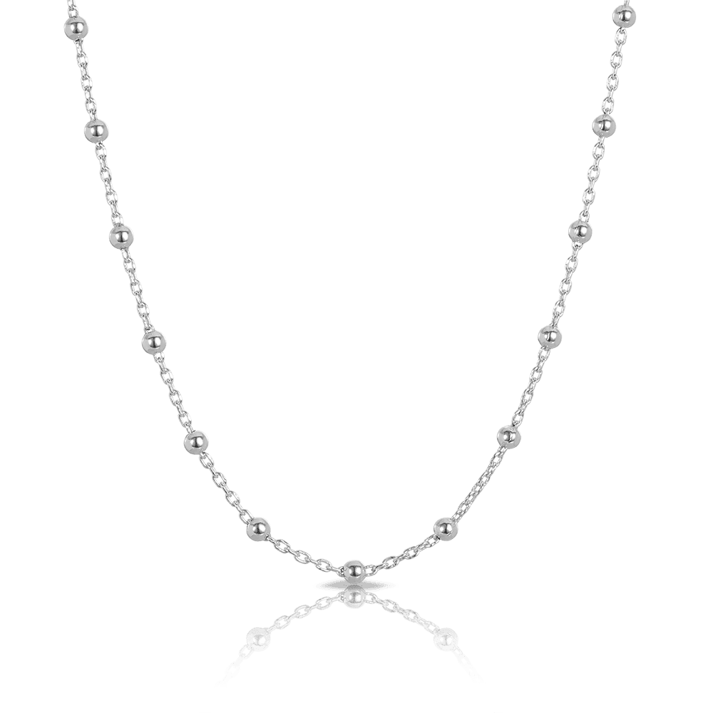 45cm Bead Necklace in Sterling Silver - Wallace Bishop