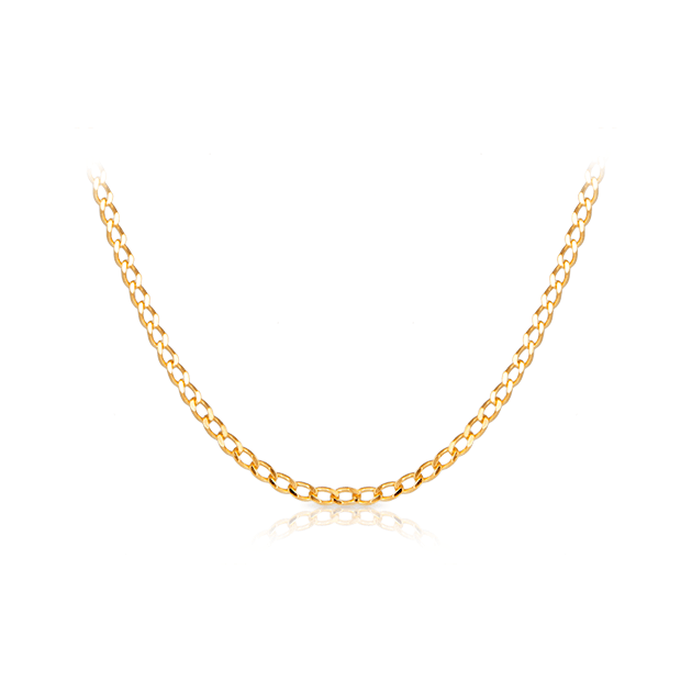 45cm Diamond Cut Curb Chain in 9ct Yellow Gold