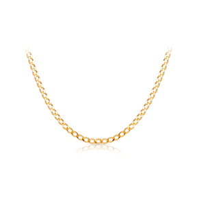 45cm Diamond Cut Curb Chain in 9ct Yellow Gold - Wallace Bishop