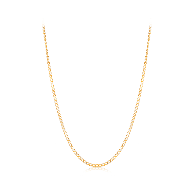 45cm Diamond Cut Curb Chain in 9ct Yellow Gold