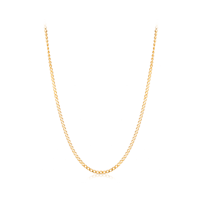 45cm Diamond Cut Curb Chain in 9ct Yellow Gold - Wallace Bishop