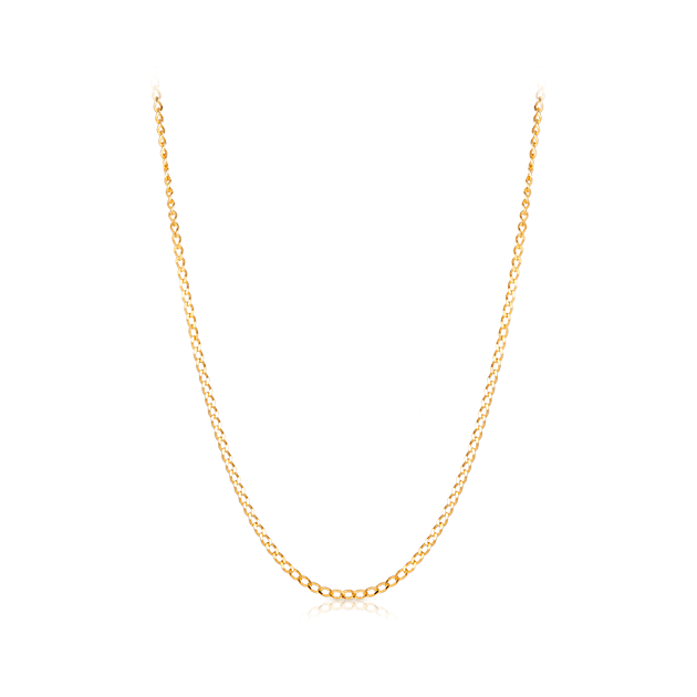 45cm Diamond Cut Curb Chain in 9ct Yellow Gold - Wallace Bishop