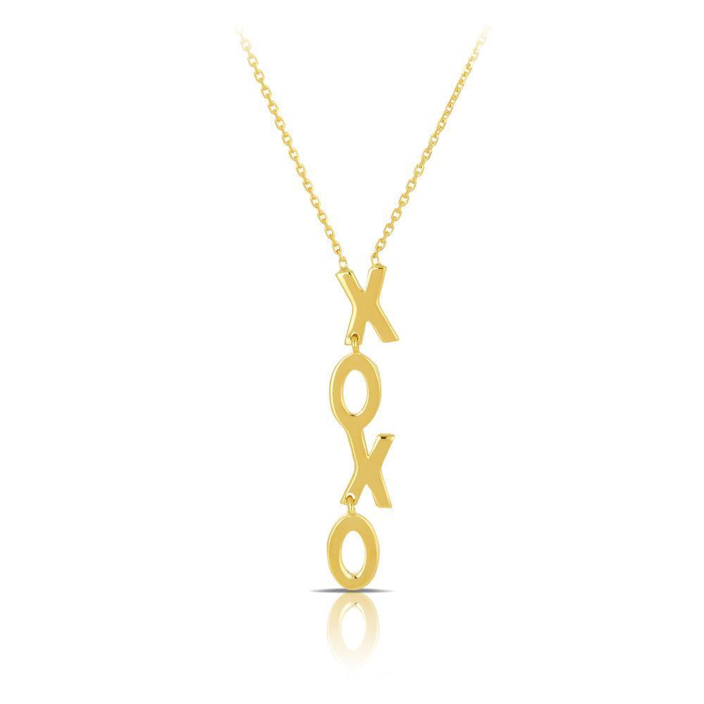 45cm Hugs & Kisses Drop Necklace in 9ct Yellow Gold - Wallace Bishop