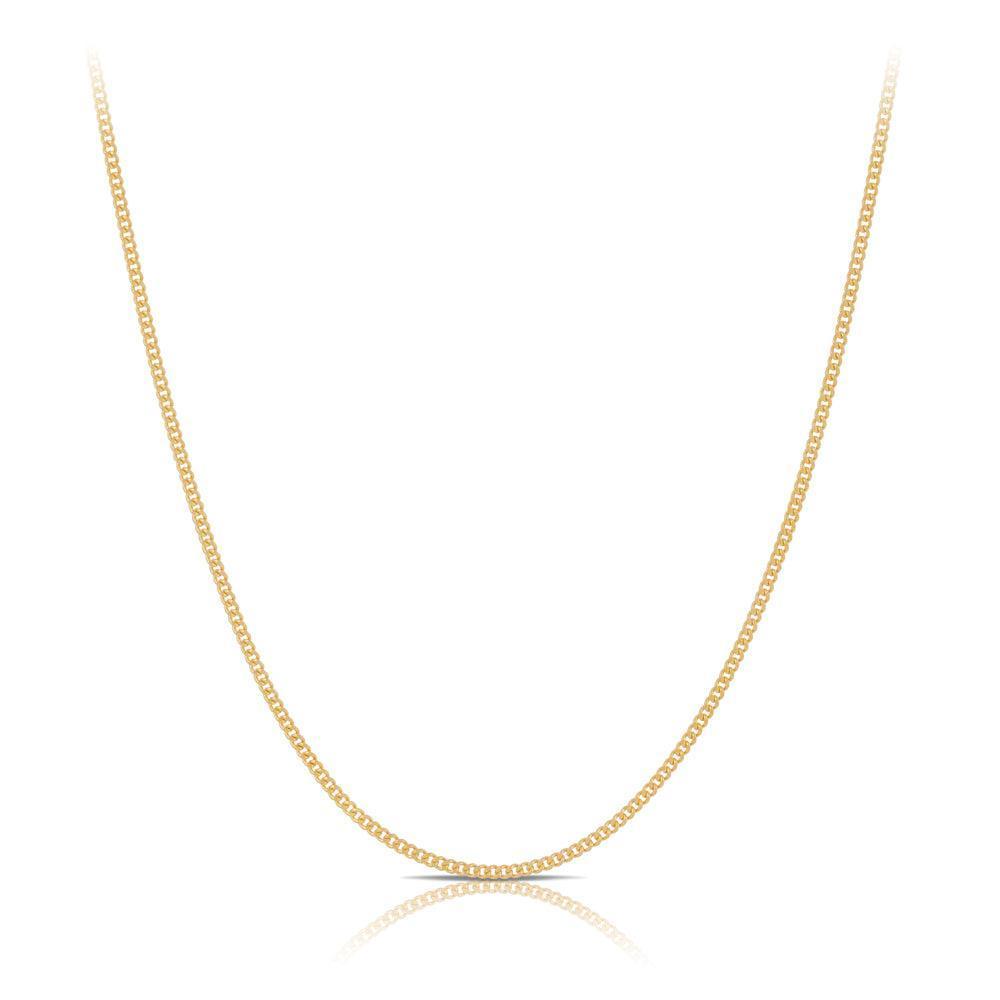 45cm Slider Curb Chain in 9ct Yellow Gold
