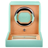 WOLF Cub Seltzer Single Watch Winder with Cover Mint/Peach