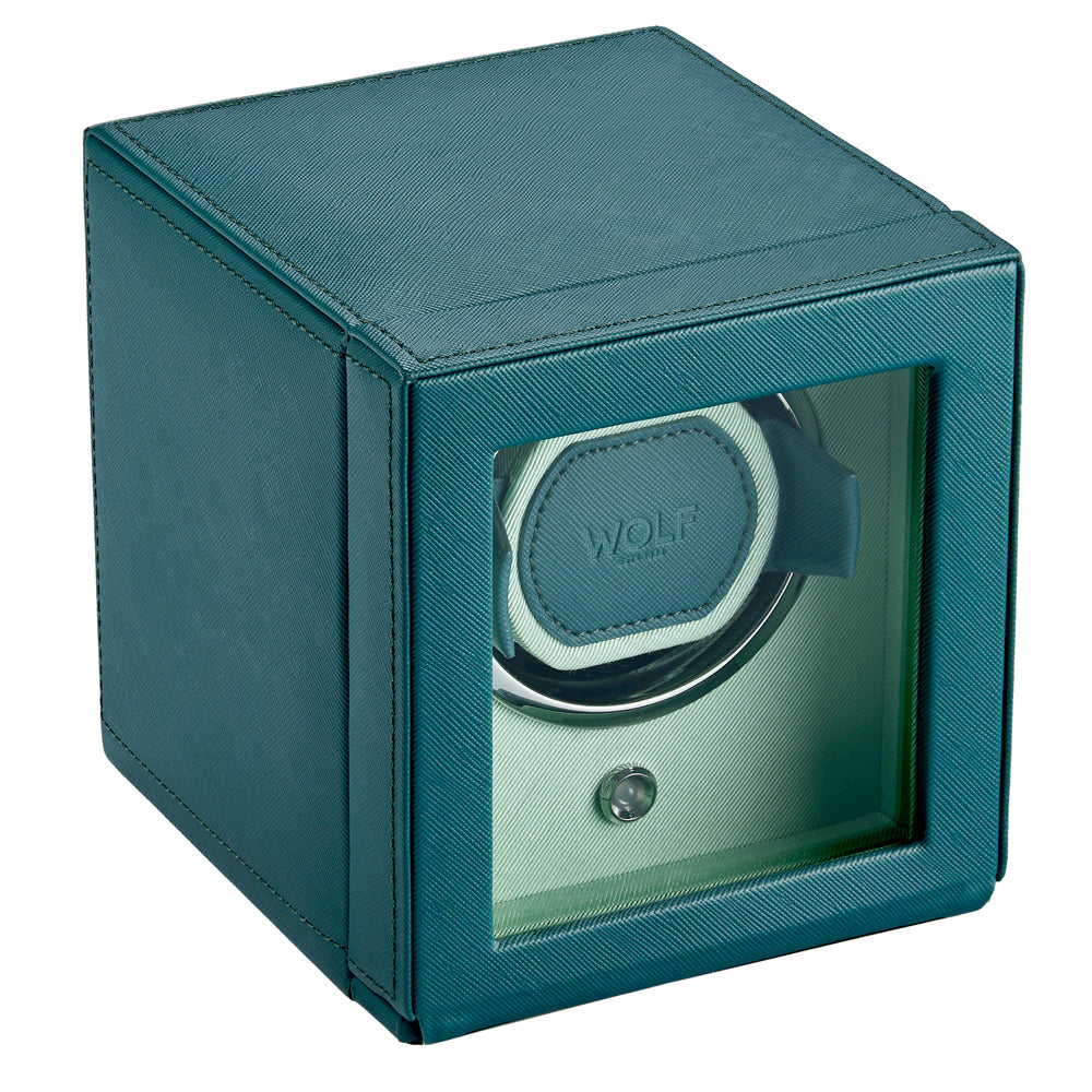 WOLF Teal and Mint Green Single Watch Winder