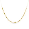 Front-on view of the Wallace Bishop Figaro Link Chain in 9ct Yellow Gold, reference 46FIG06055, measuring 550mm in length and 2.30mm in width with a parrot clasp. The solid yellow gold chain shows the classic Figaro pattern of short links followed by a longer link.