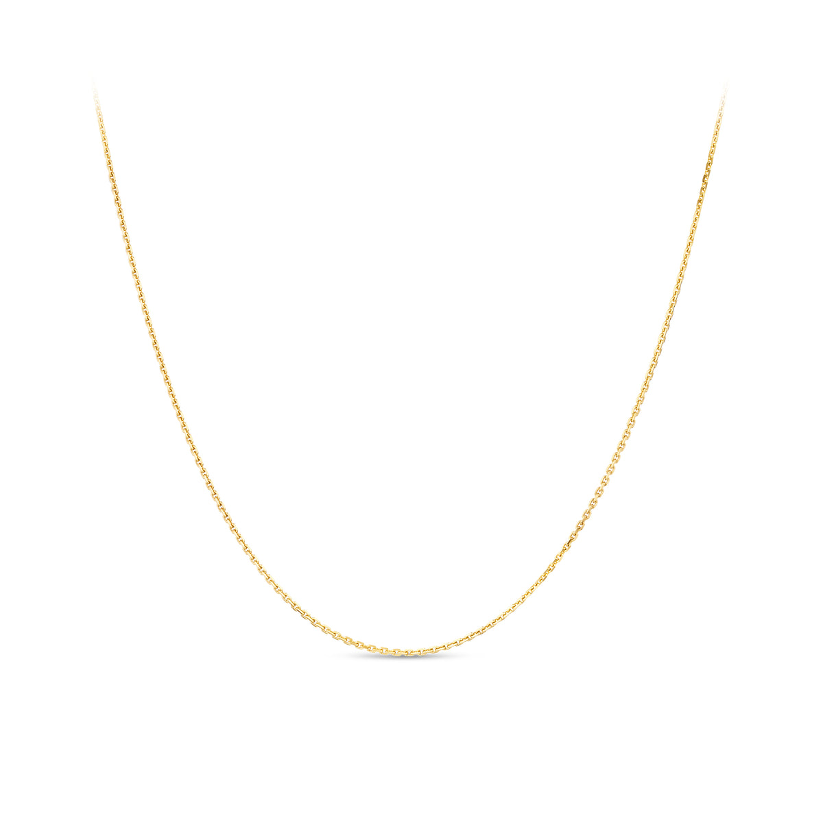 Solid Diamond Cut Cable 45cm Chain in 9ct Yellow Gold