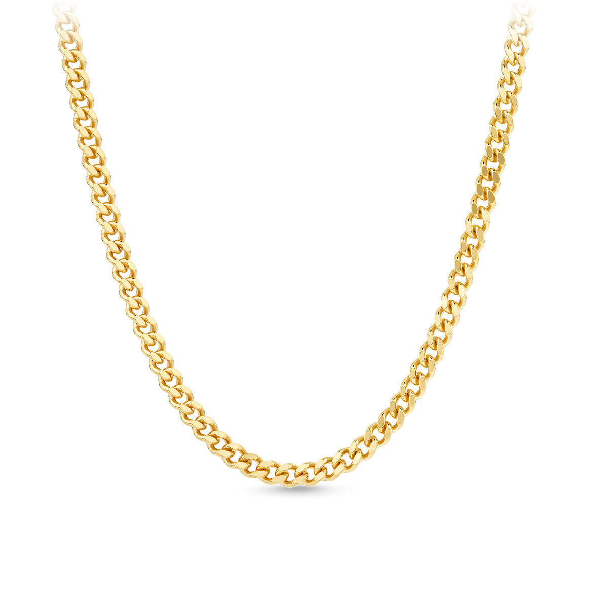 55cm Diamond Cut Curb Link Chain in 9ct Yellow Gold
