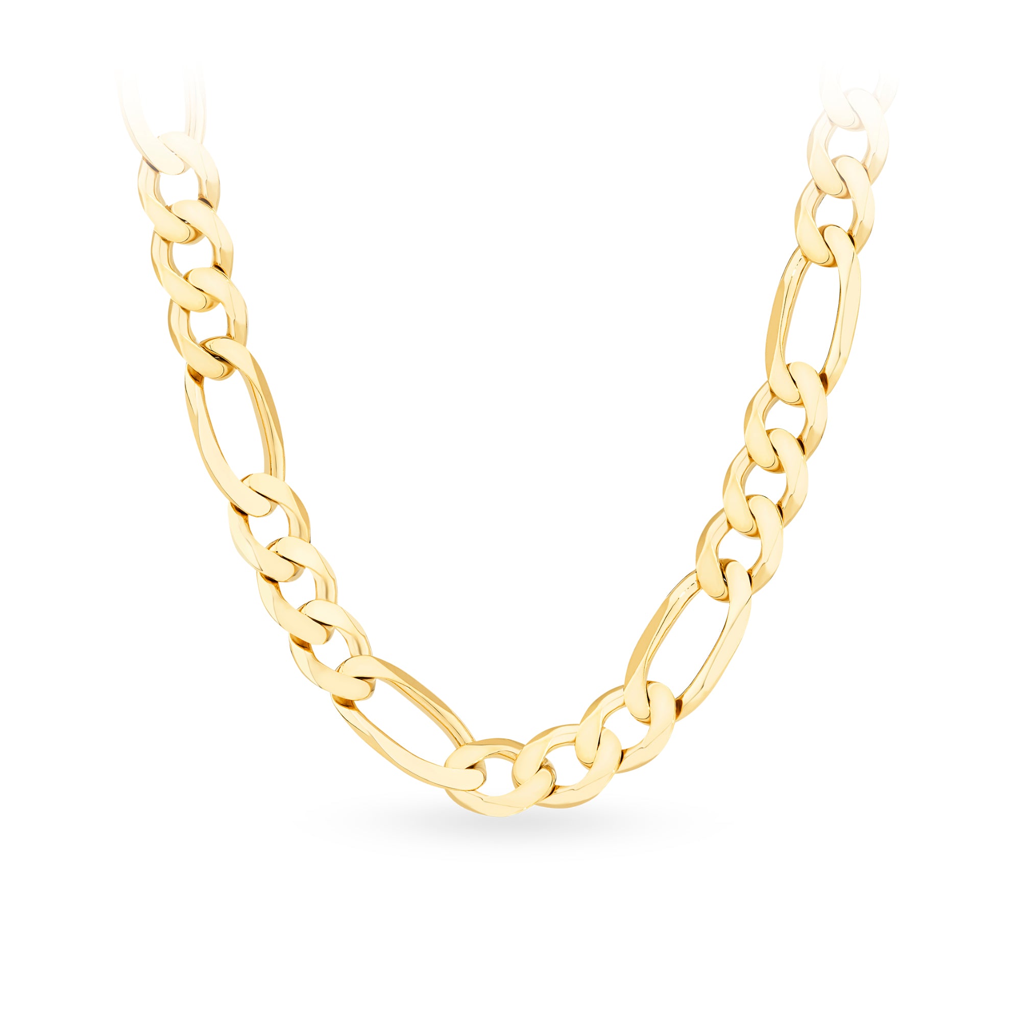 55cm Figaro Chain in 9ct Yellow Gold