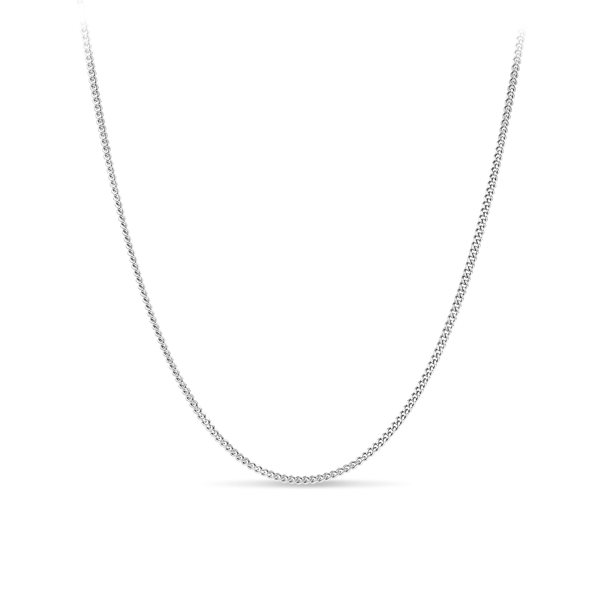 Solid Curb Link Chain in 9ct White Gold