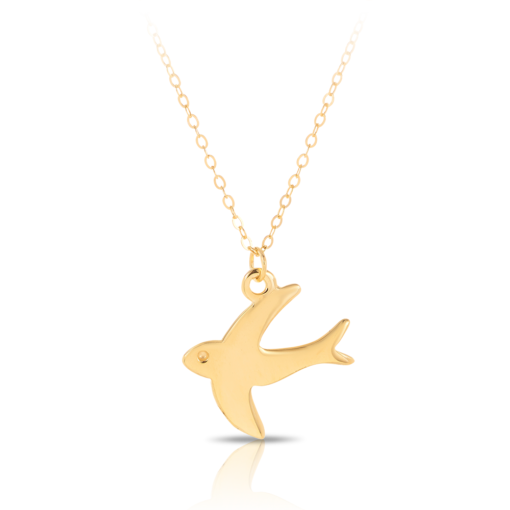 Bird Charm Necklace in 9ct Yellow Gold