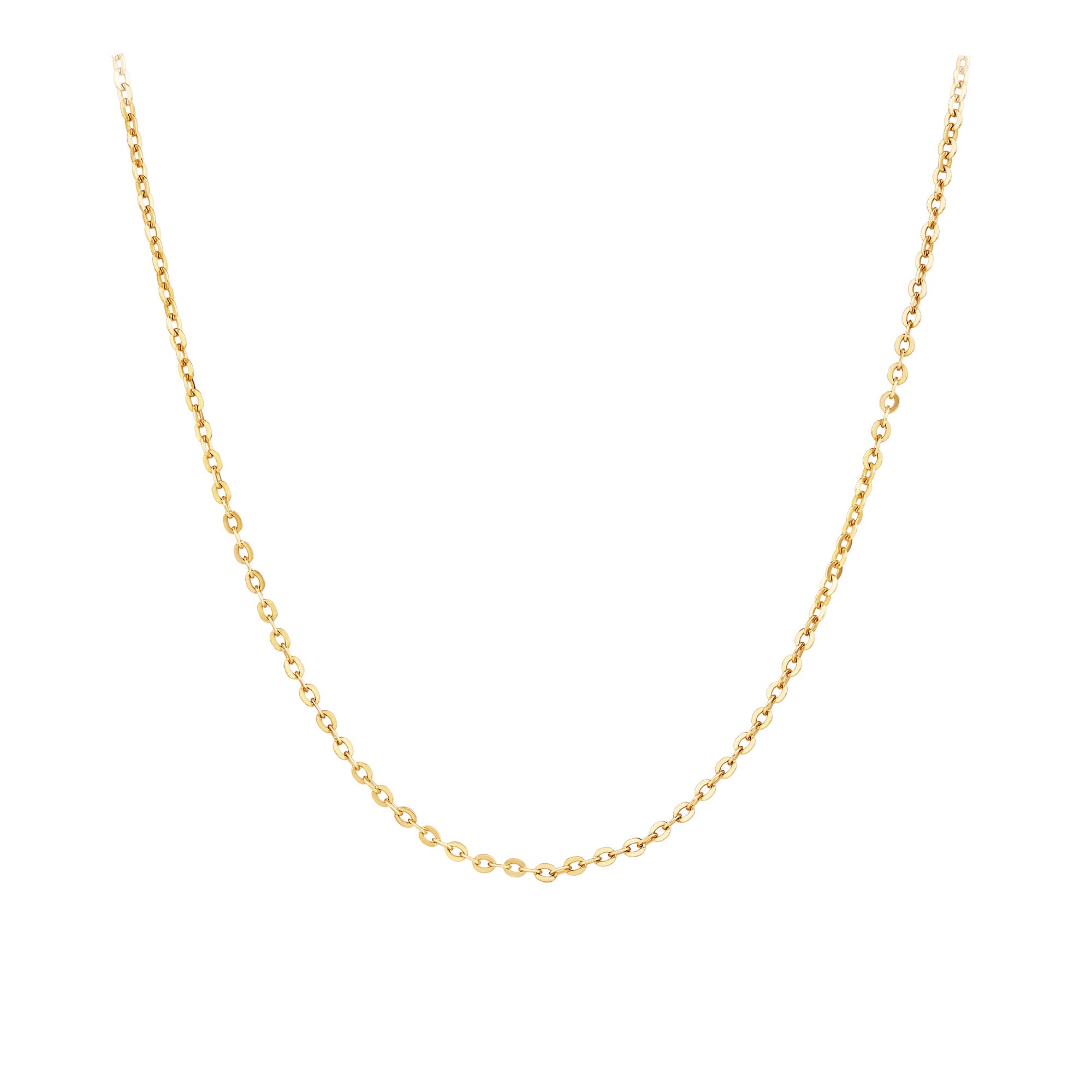Flat Diamond Cut Cable Chain in 9ct Yellow Gold