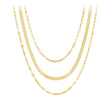 Layered Paperclip, Herringbone & Anchor Necklace