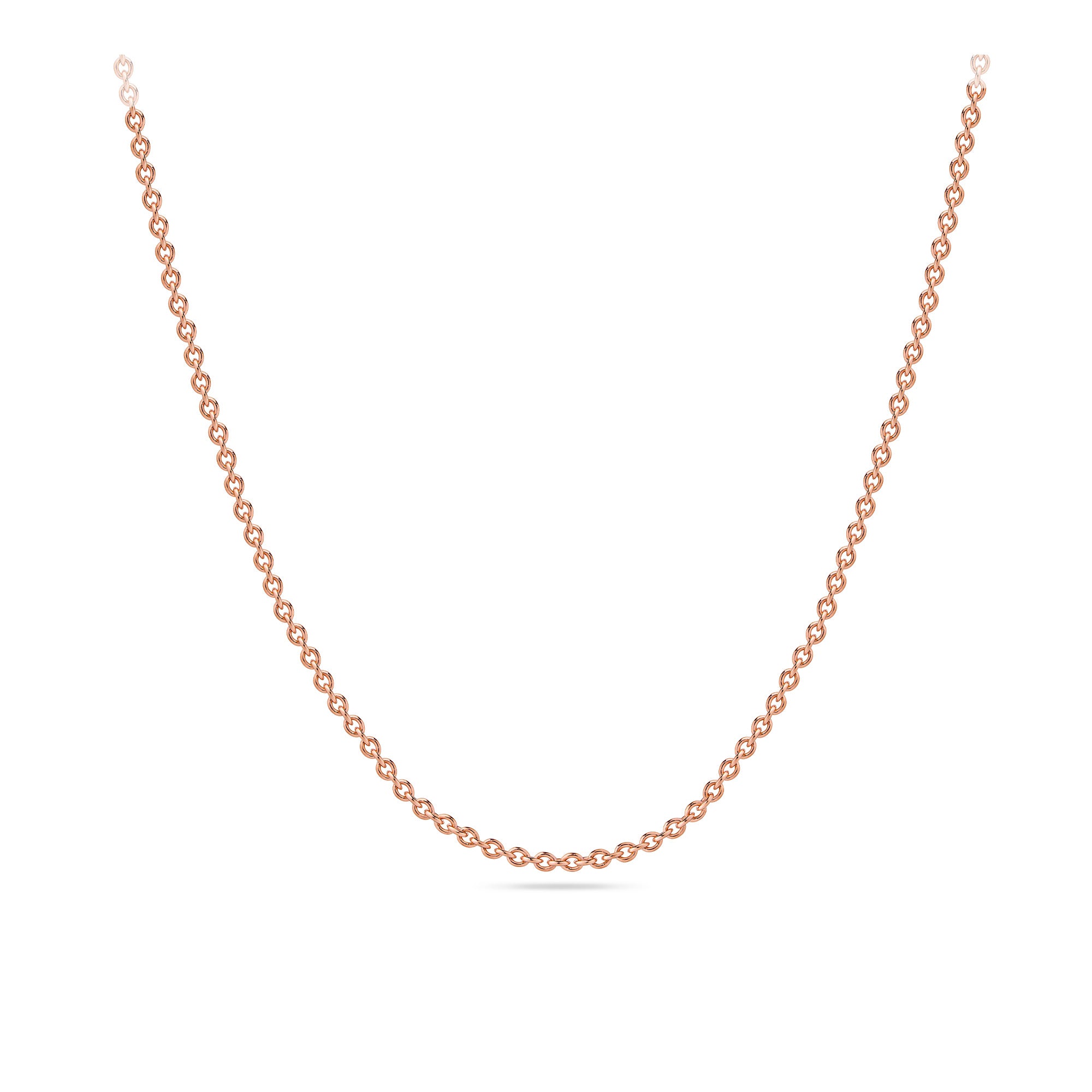 45cm Cable Link Slider Solid Chain in 9ct Rose Gold
