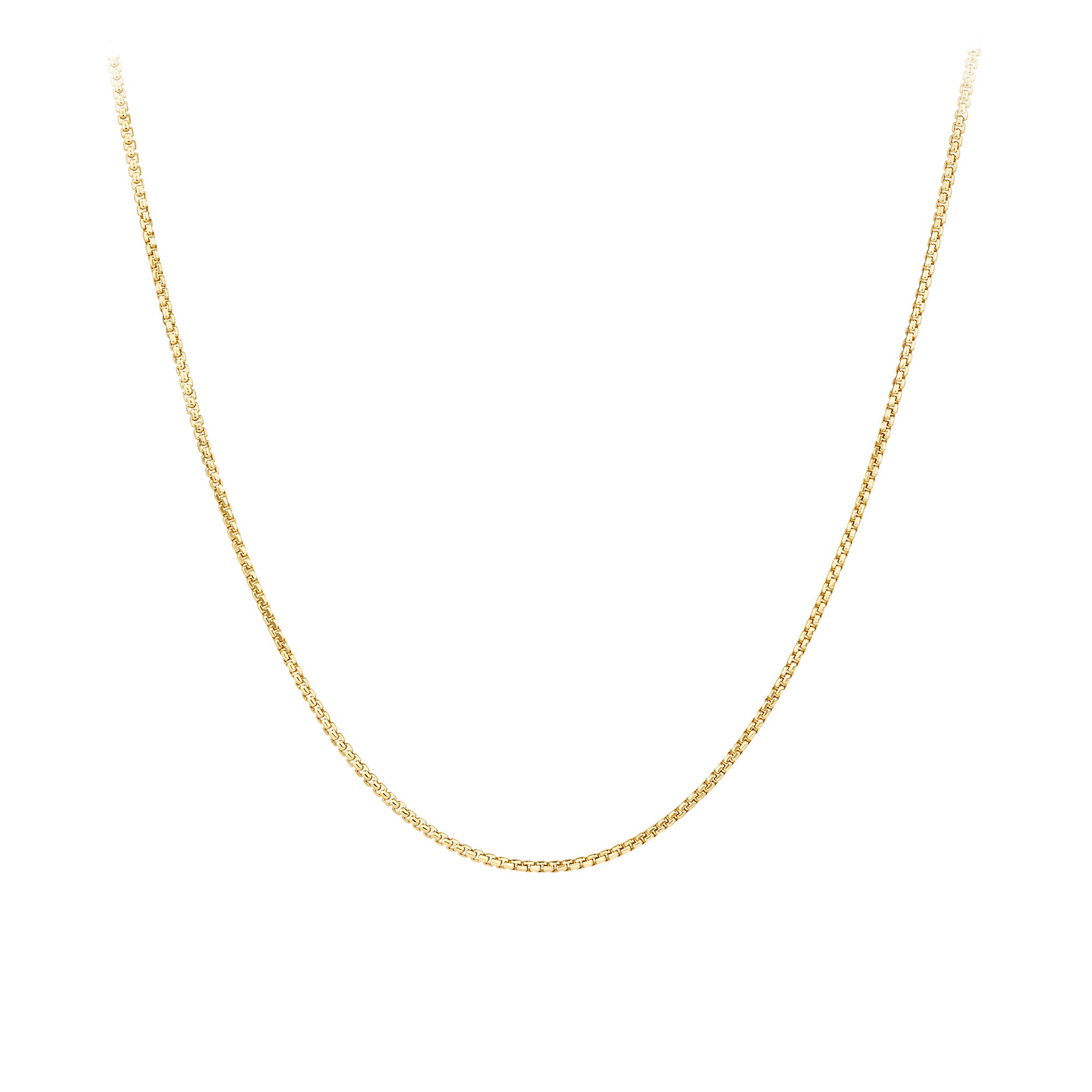 Box Chain with Slider in 9ct Yellow Gold