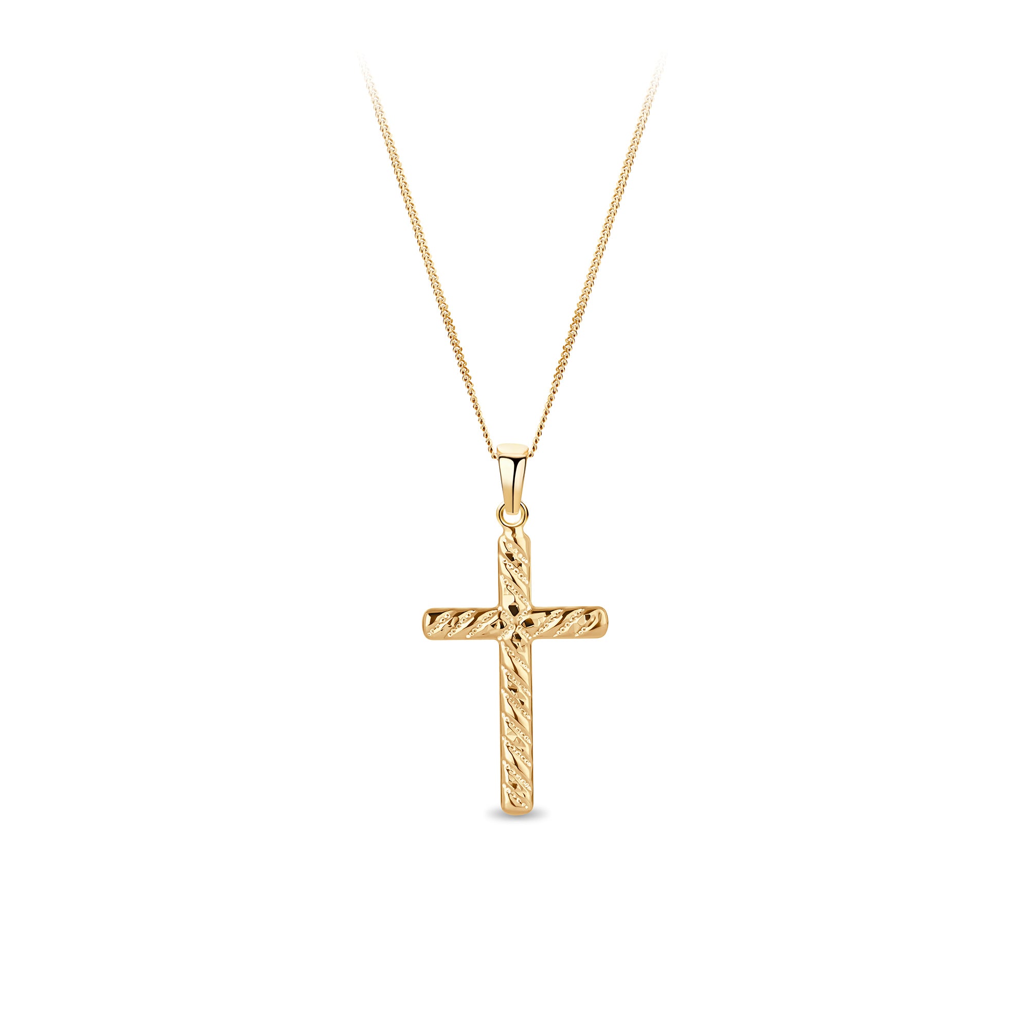 Twist Cross Pendant in 9ct Yellow Gold