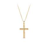 Twist Cross Pendant in 9ct Yellow Gold