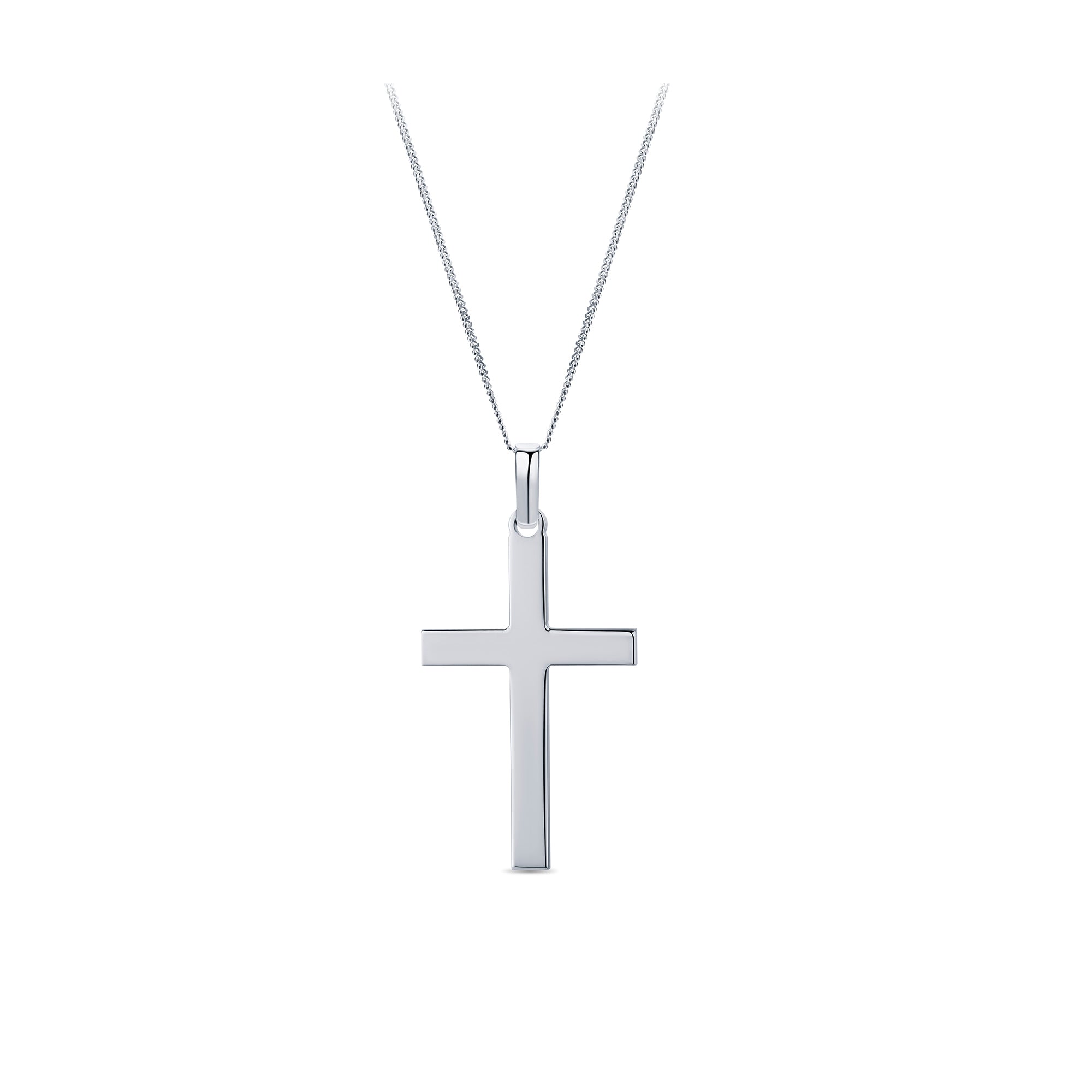 Cross Pendant in Sterling Silver Rhodium Plate