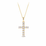 Cubic Zirconia Cross Pendant in 9ct Yellow Gold