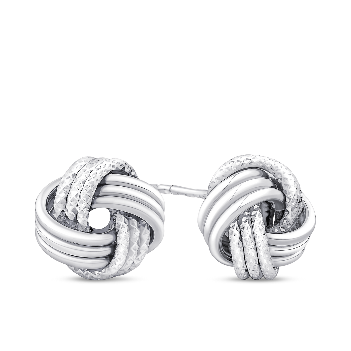Open Knot Stud Earrings in Sterling Silver