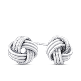 Open Knot Stud Earrings in Sterling Silver