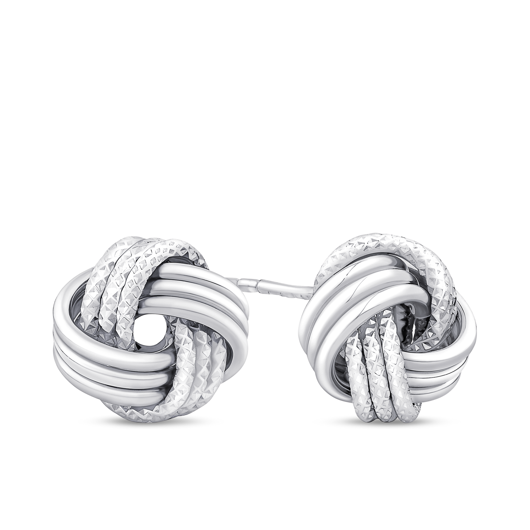 Open Knot Stud Earrings in Sterling Silver