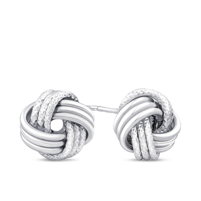 Open Knot Stud Earrings in Sterling Silver