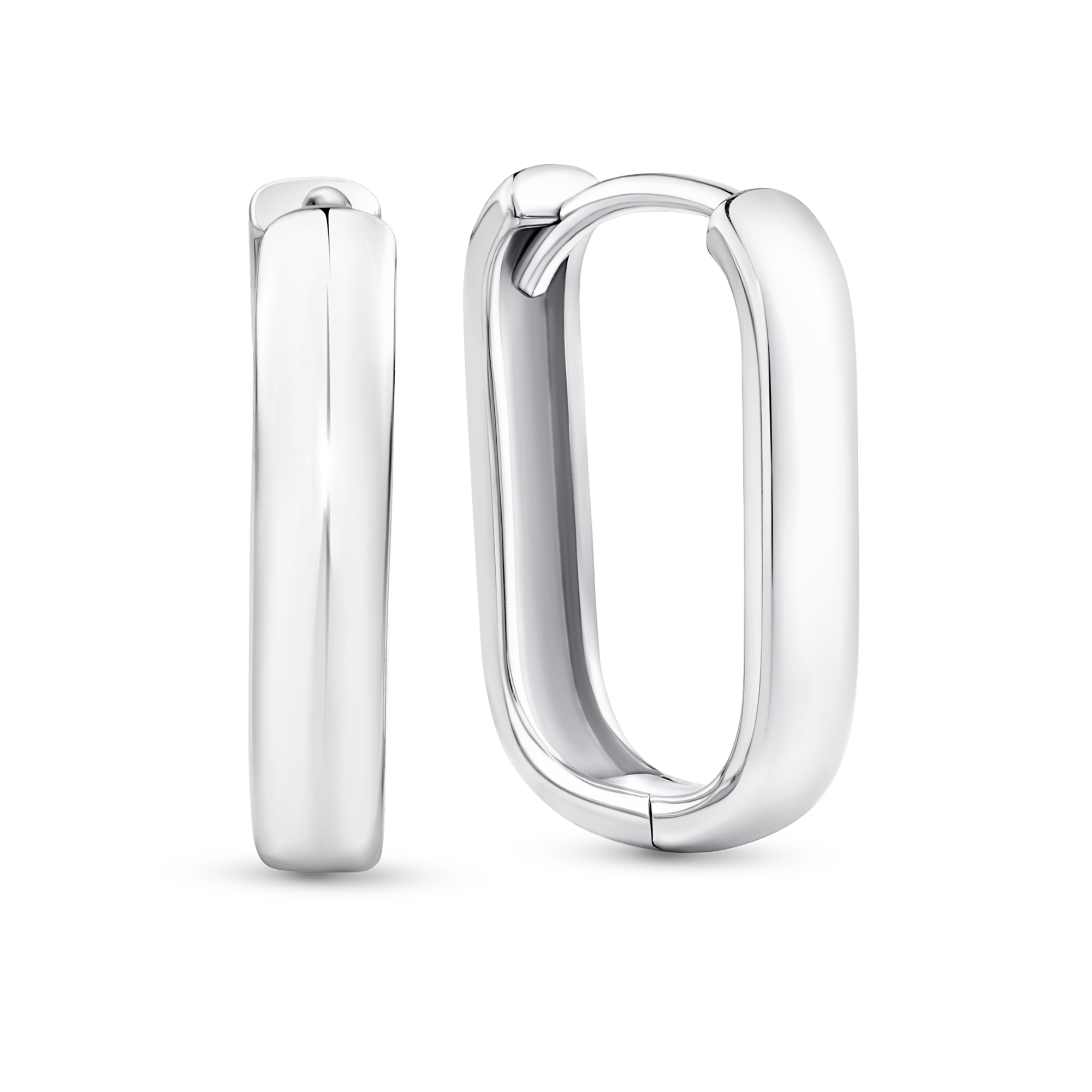 Rectangular Huggie in Sterling Silver
