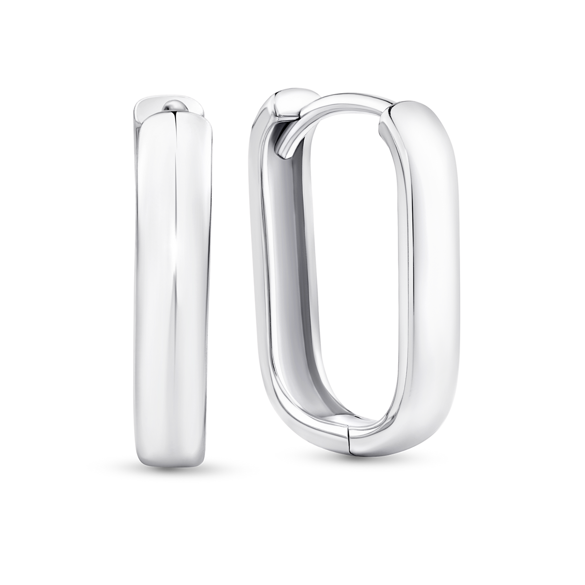 Rectangular Huggie in Sterling Silver