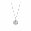 Shell Pendant in Sterling Silver, photographed front on against a plain background. The pendant is shaped like a smooth, polished shell with a bright Sterling Silver finish.