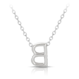 B' Initial Slider Necklace in Sterling Silver,