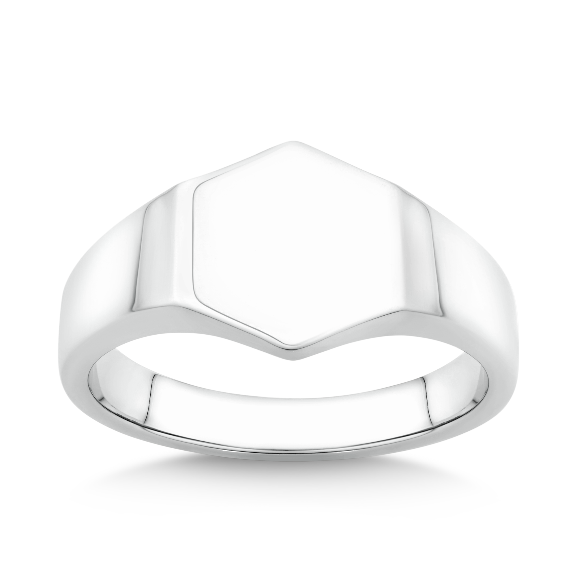 Hexagon Shaped Ring in Sterling Silver