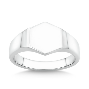 Hexagon Shaped Ring in Sterling Silver