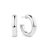 Large Round Hoop Earrings in Sterling Silver